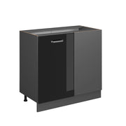 Vicco Mobile ad angolo cucina Nero lucido 86 cm senza piano di lavoro