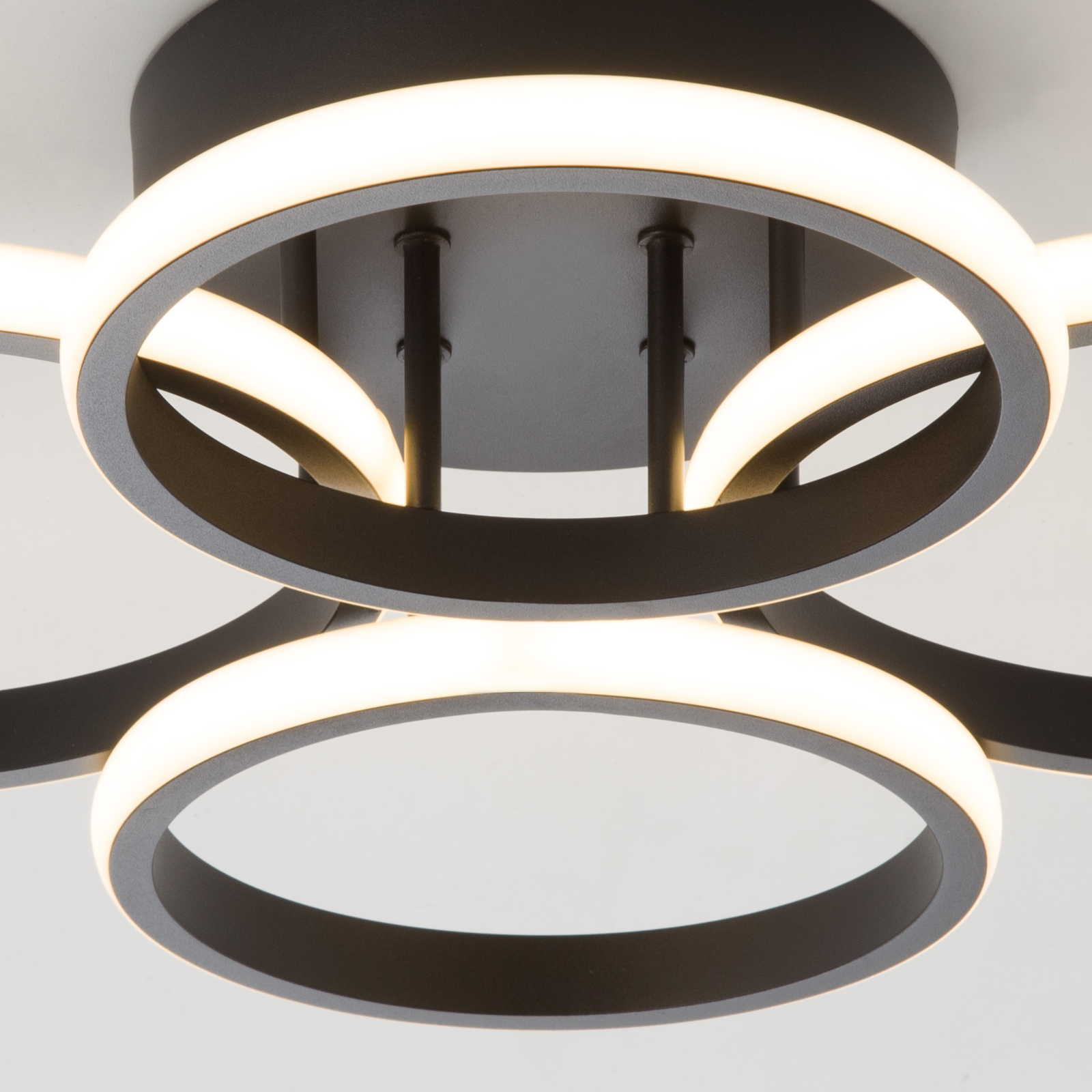 ZMH Lampada da soffitto plafoniera LED nera moderna 48W 55cm dimmerabile telecomando per camera letto cucina