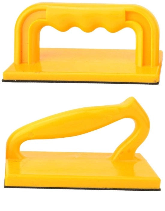 Blocco di spinta per sega - Ergonomico - Sicuro e pratico - Giallo - Lavorazione del legno - Supporta con precisione la sega - Adatto per r...