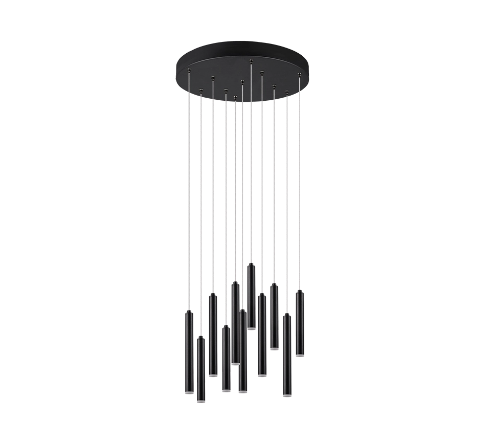 Lampada a sospensione LED rotonda, metallo, nero, D 40 cm, Tubular
