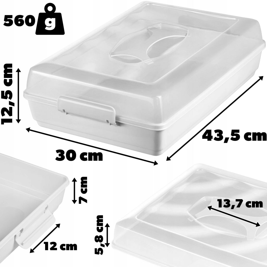 Contenitore rettangolare in plastica KADAX per torte, pasticcini, scatola per torte, grande