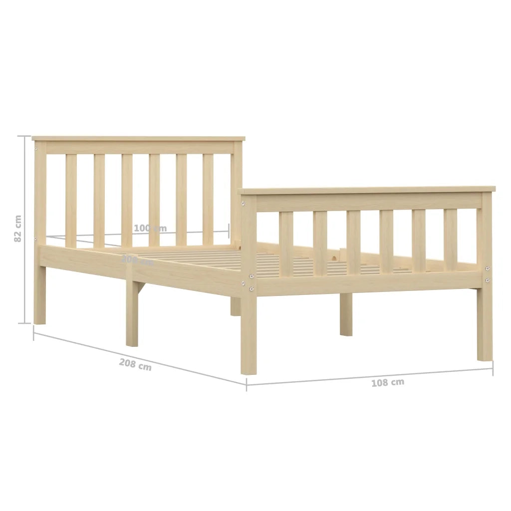 Giroletto senza Materasso Naturale 100x200 cm in Legno di Pino 283221