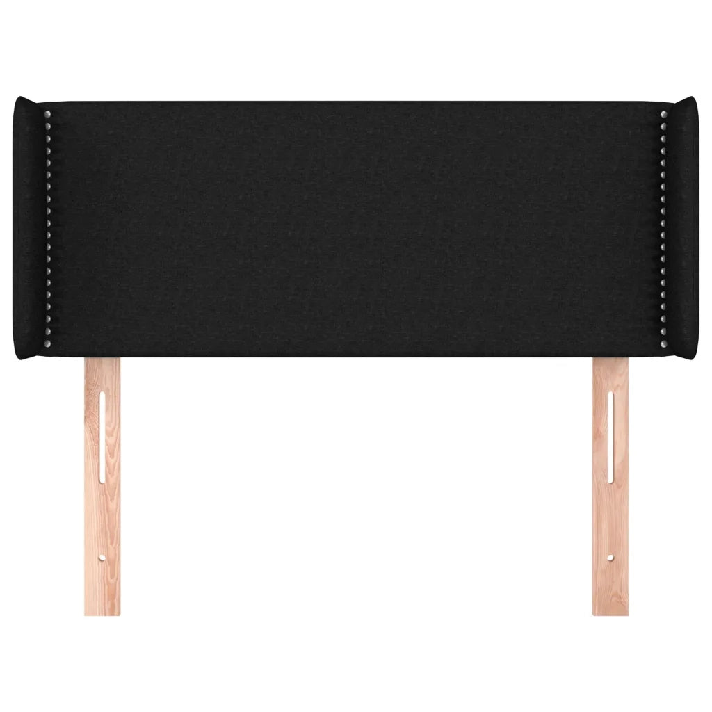 Testiera ad Orecchio-Testata con Orecchie Nera 83x16x78/88 cm in Tessuto 256305