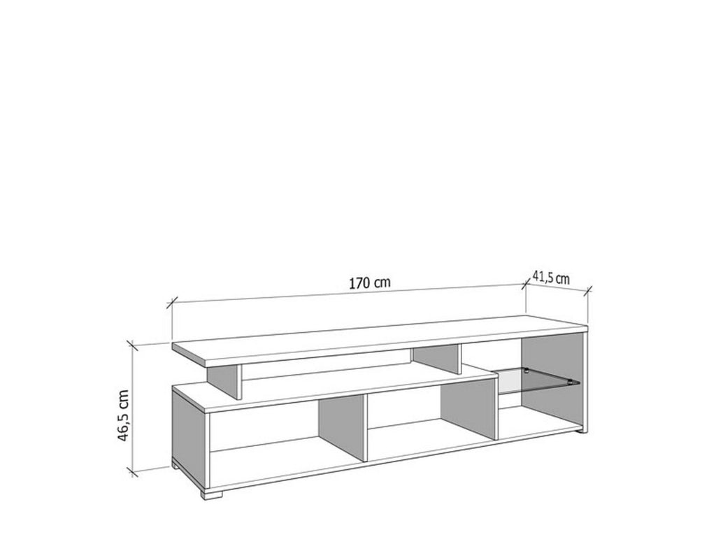 Induno, Mobile Porta tv 6 Ripiani, 170x41.5x46.5h cm Bianco