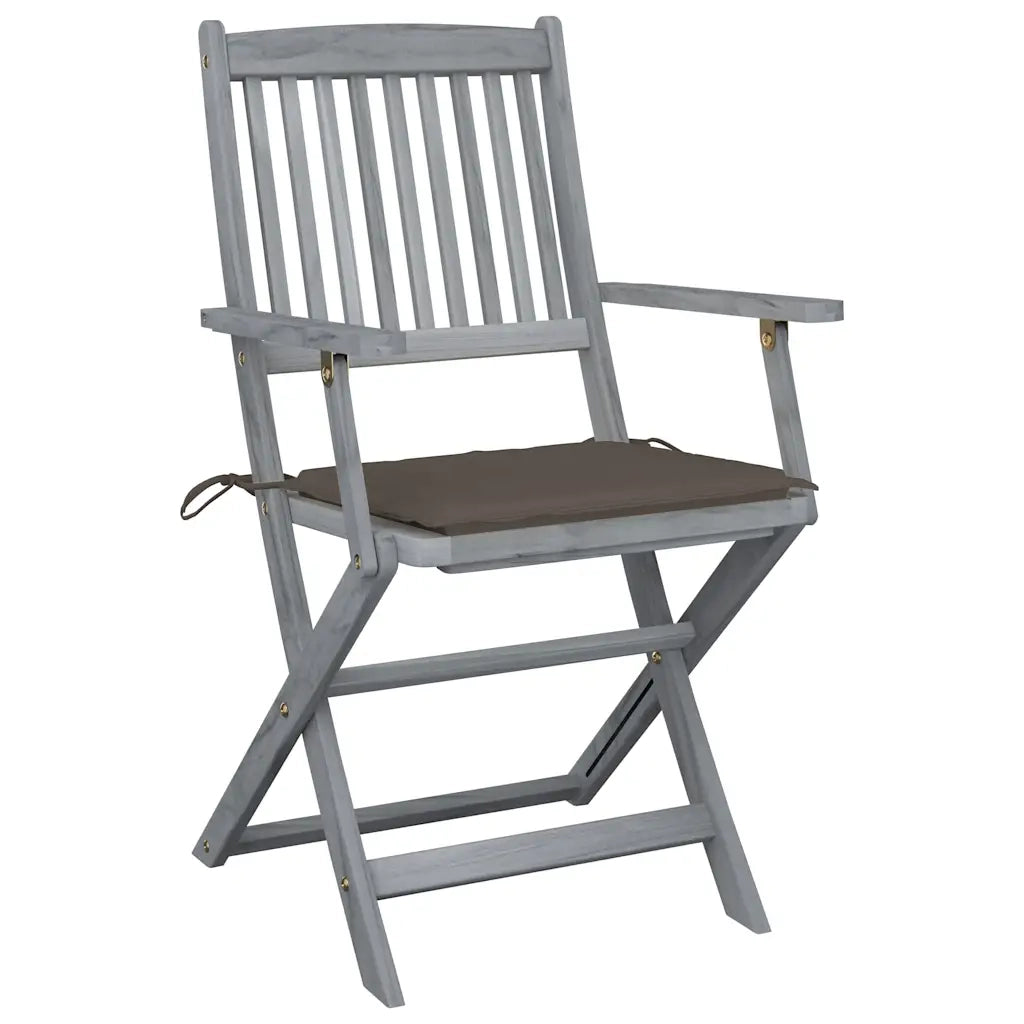 Sedie da Giardino Pieghevoli 6pz con Cuscini in Massello Acacia cod mxl 6478