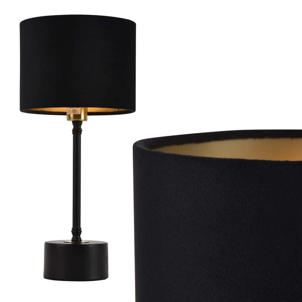 Lampada da tavolo lampada da scrivania metallo flanella nero rame E14 39 cm 03_0002510