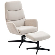 Poltrona Relax con Poggiapiedi ¨C Zephmum ¨C Beige, Tessuto, Struttura in Metallo