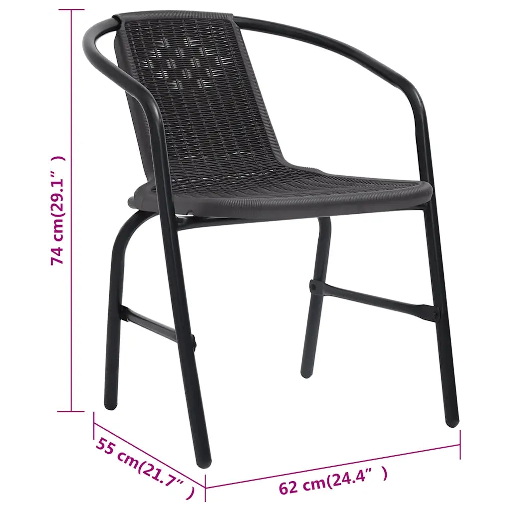 Sedie da Giardino 8 pz in Plastica Rattan e Acciaio 110 kg 3107705