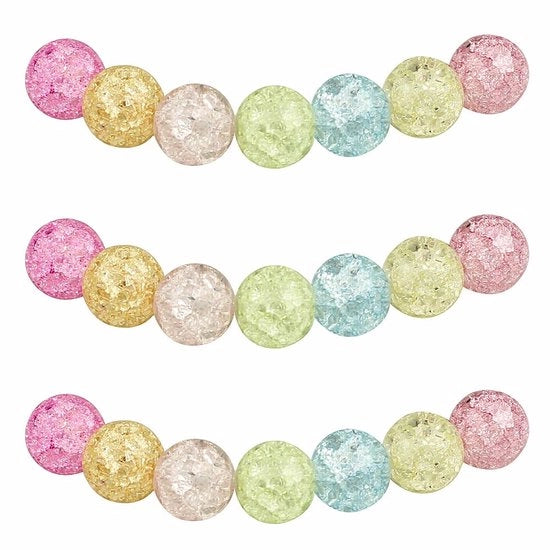 Kralen per 12mm 30 pezzi cristalli sintetici colorati con fessure con foro per l'incastro, per la realizzazione di gioielli, bracciali e collane.