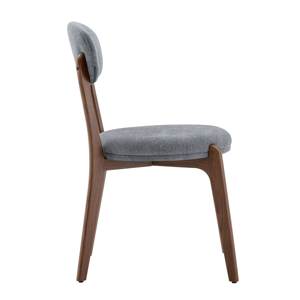 Set 2 Sedie da Pranzo in Tessuto di Lino Imbottite ¨C MINIMAL ¨C Stile Moderno, Grigio