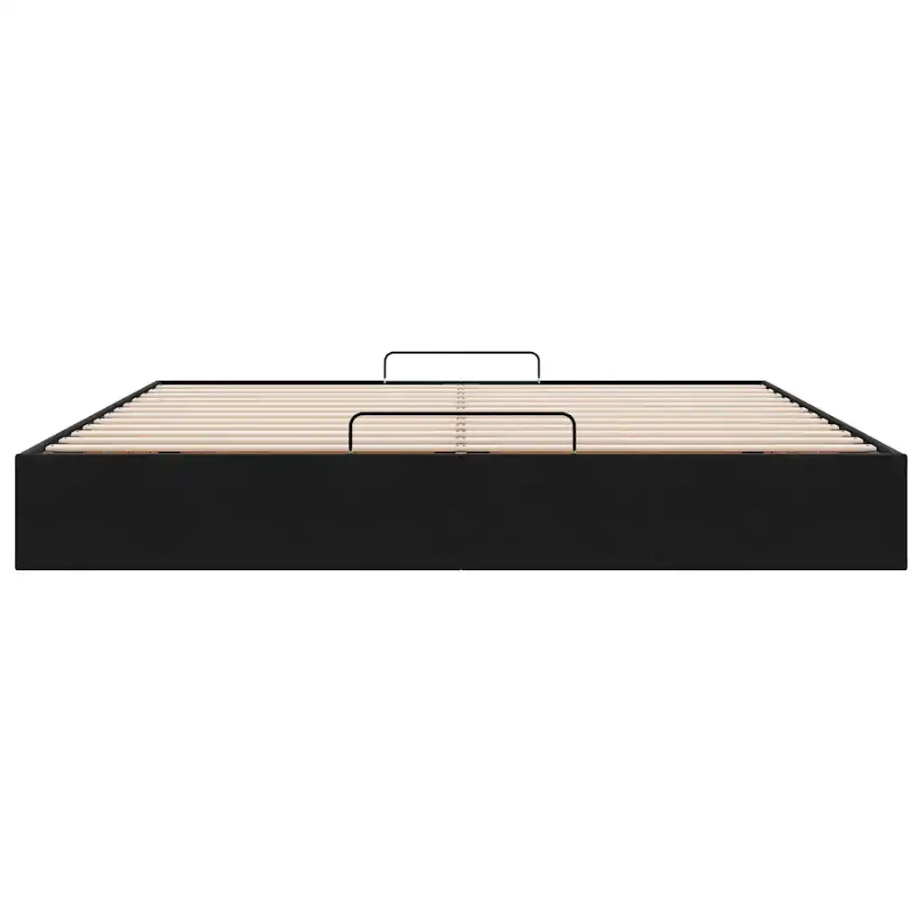 Struttura Letto Pouf senza Materasso Nero 200x200 cm in Velluto