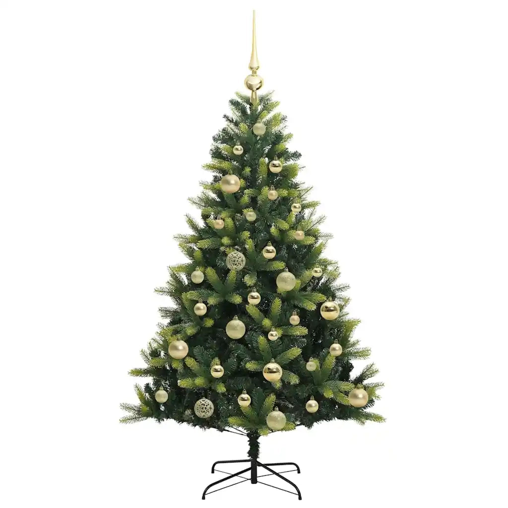 Albero di Natale Artificiale Pieghevole 150 LED Verde 120 cm 3395977