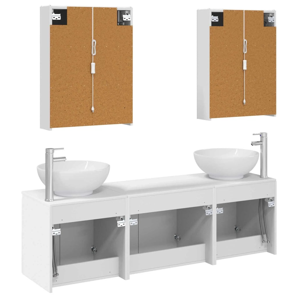 Set di Armadi da Bagno 5 pcs Bianco Legno ingegnerizzato 3406487