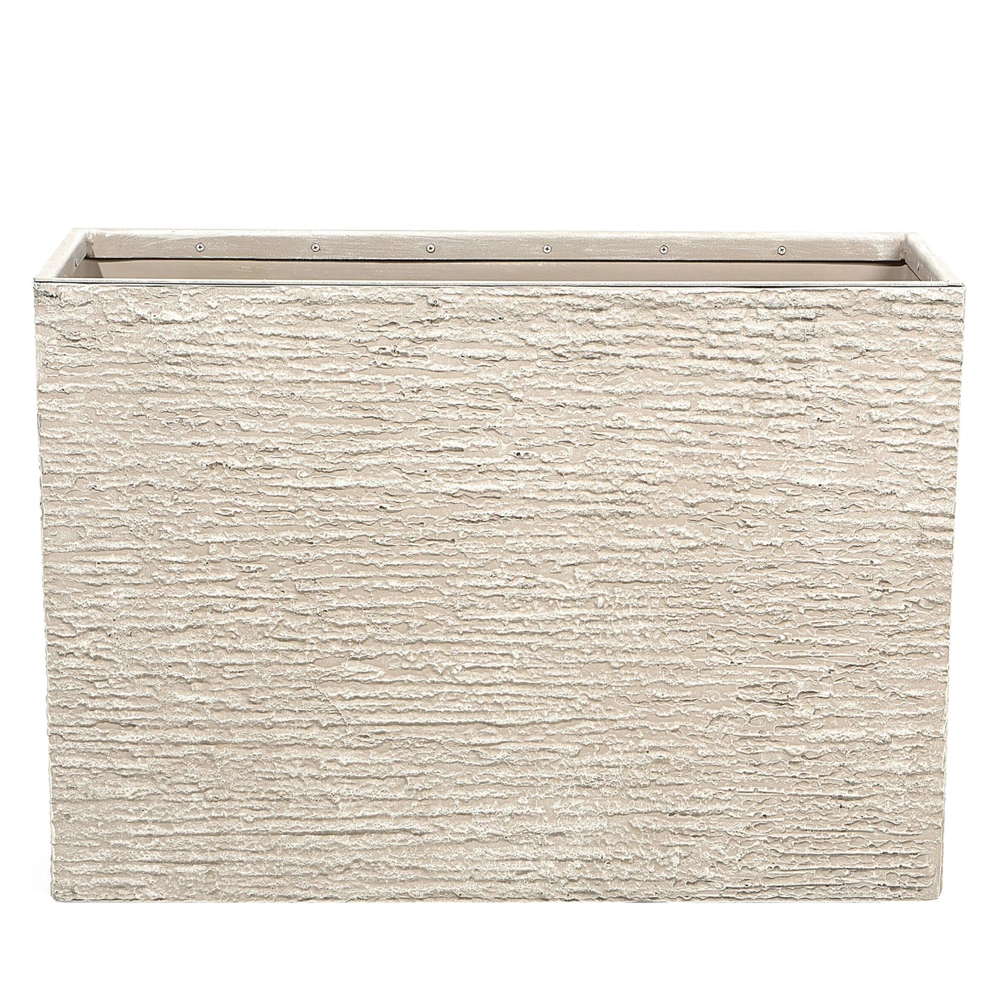Vaso per piante in pietra beige 56 x 80 x 56 cm Fioriera rettangolare per interni ed esterni