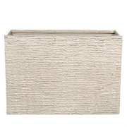 Vaso per piante in pietra beige 56 x 80 x 56 cm Fioriera rettangolare per interni ed esterni