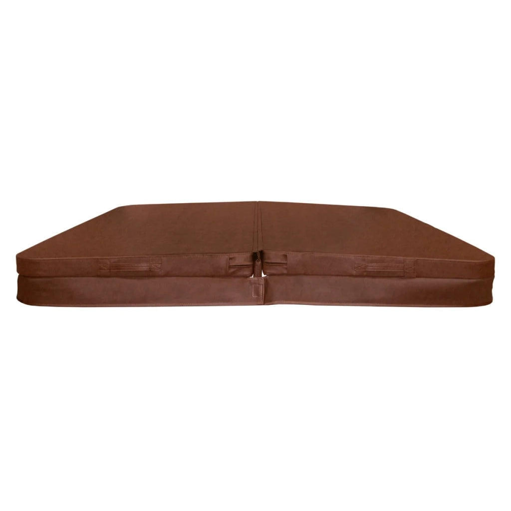 Copertura per vasca idromassaggio Coperchio Spa 2 x 2 m quadrato Marrone Hard Top Resistente alle intemperie PVC in Pelle