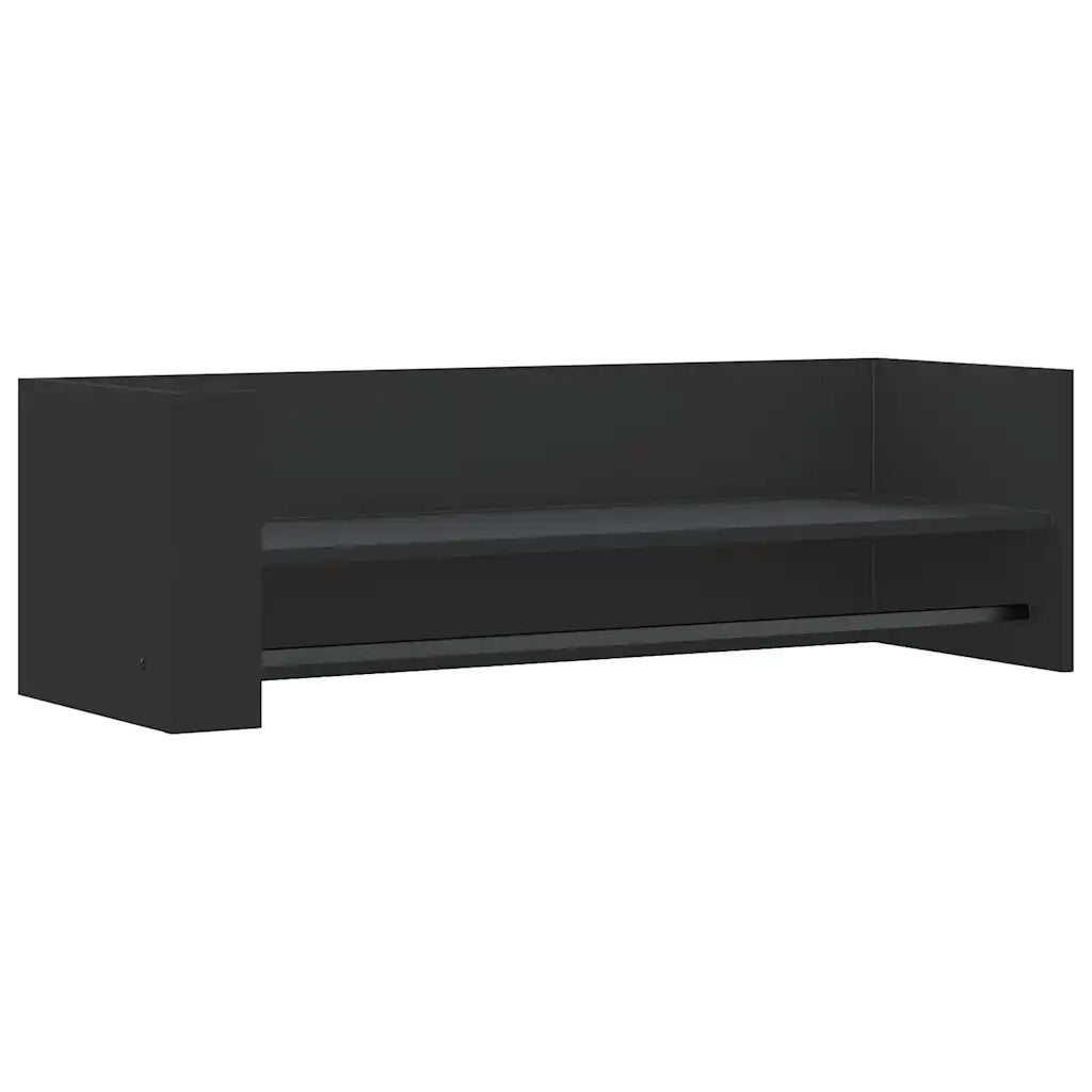 Scaffale a Parete Nero 100x35x30,5 cm in Legno Multistrato 848459
