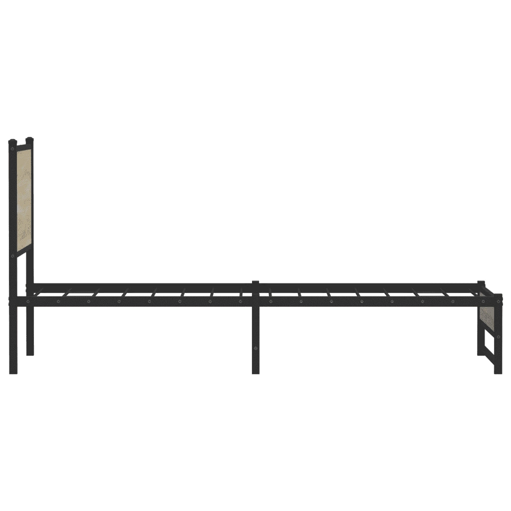 Giroletto senza Materasso in Metallo-Struttura Letto Rovere Sonoma 75x190 cm 252761