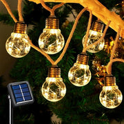 Cavo di illuminazione solare per esterni 8 m 16 lampadine - 8 modalità IP44 impermeabile all'acqua per giardino balcone terrazza festa