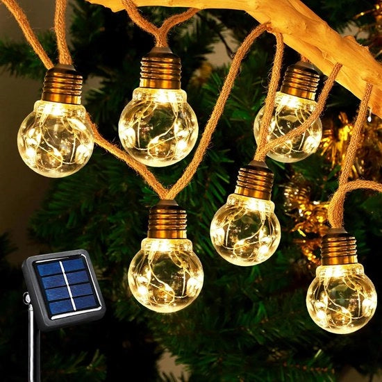 Cavo di illuminazione solare per esterni 8 m 16 lampadine - 8 modalità IP44 impermeabile all'acqua per giardino balcone terrazza festa