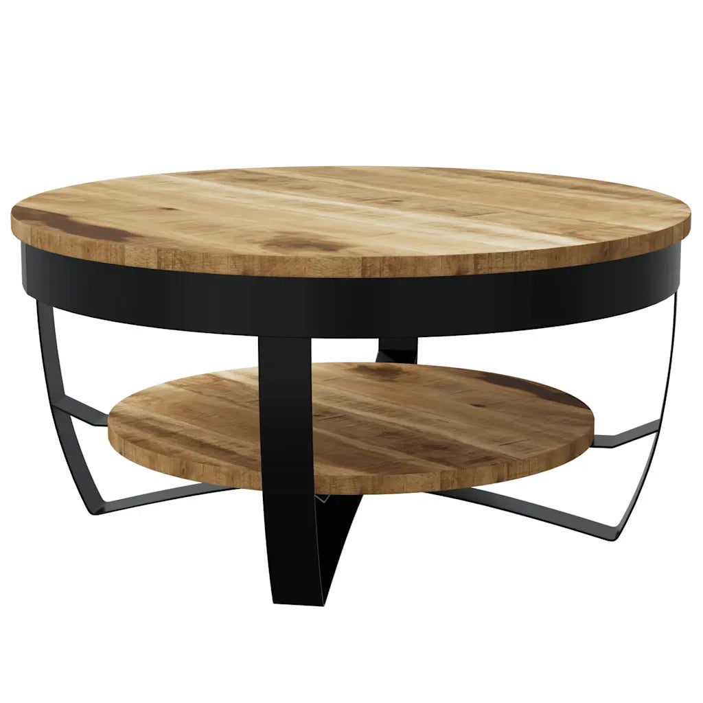 Tavolino da Salotto-Tavolino da soggiorno in Legno Massello Grezzo di Mango 65x32 cm