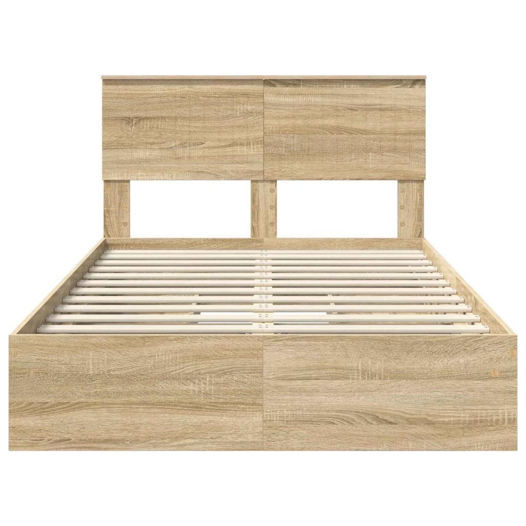 Letto con Contenitore con testiera Rovere Sonoma 120 x 200 cm