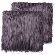 Set di 2 cuscini da lancio in ecopelliccia grigio scuro 45 x 45 cm Morbidi e soffici cuscini sparsi