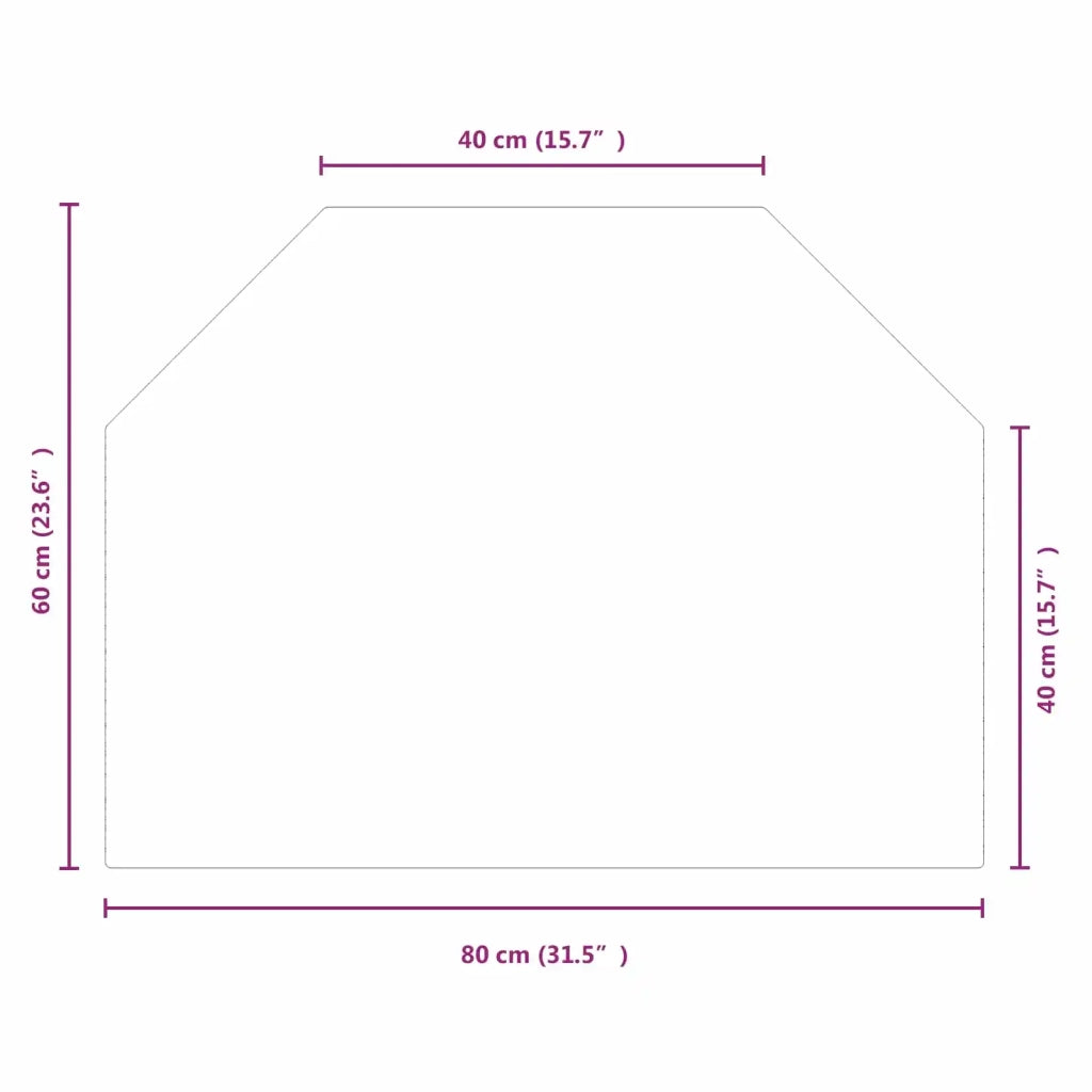 Piastra in vetro per camino Trasparente 80 x 60 cm Vetro 353863