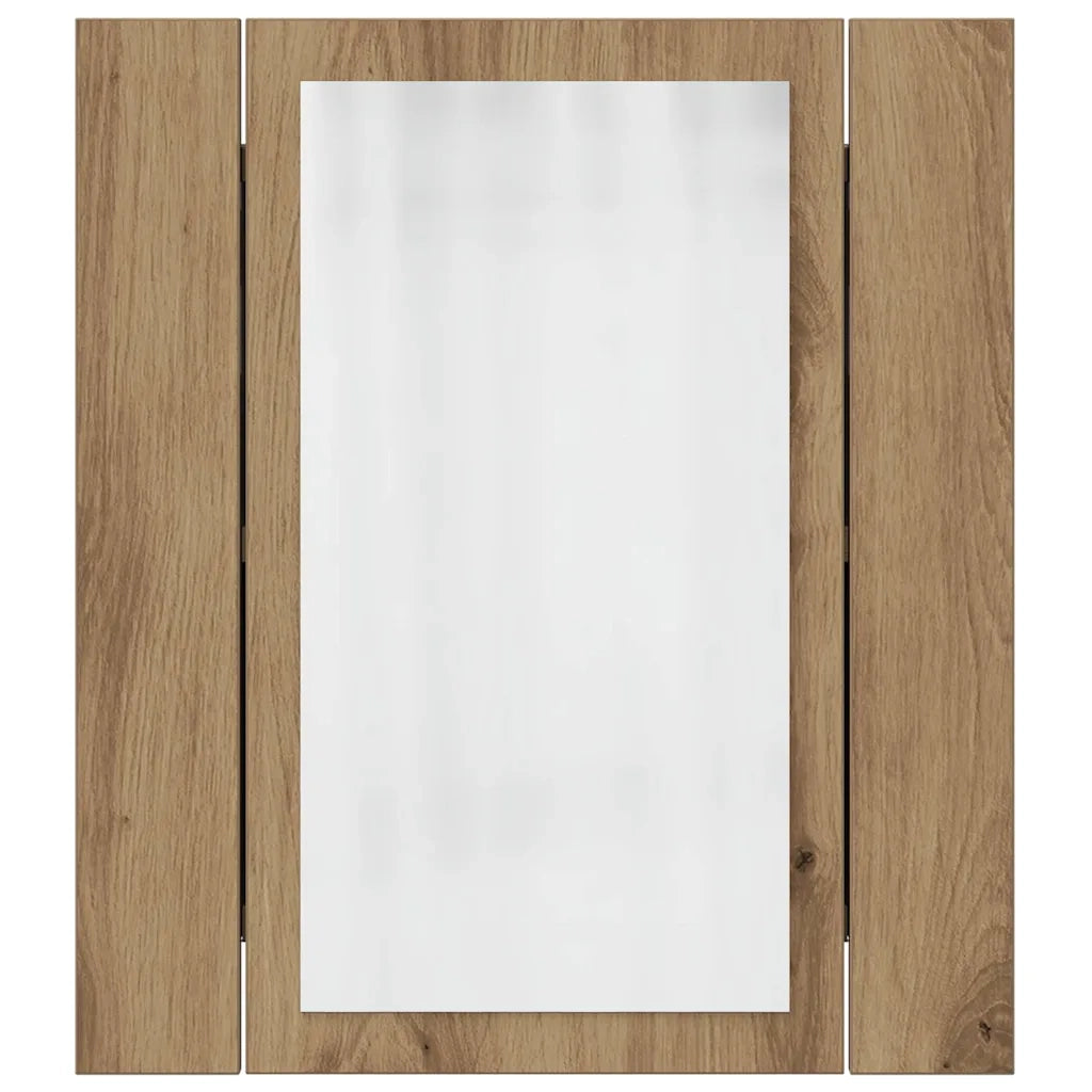 Mobile Bagno Specchio LED Rovere 40x12x45 cm Multistrato 856280