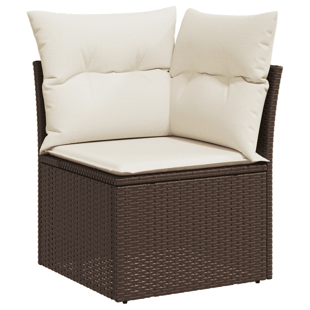 Set Divani da Giardino 9pz con Cuscini Marrone in Polyrattan 3252980