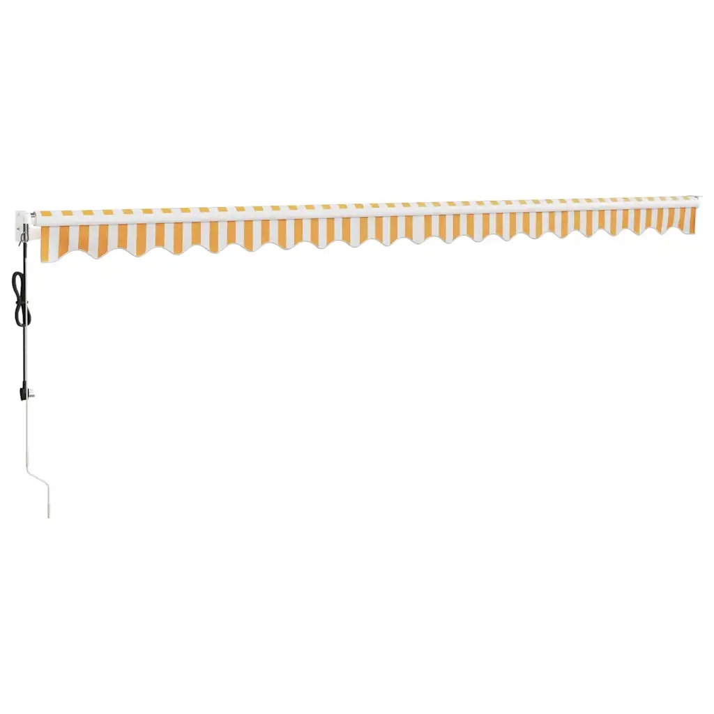 Tenda Sole Automatica Retrattile Gialla e Bianca 5x3 m 3154485