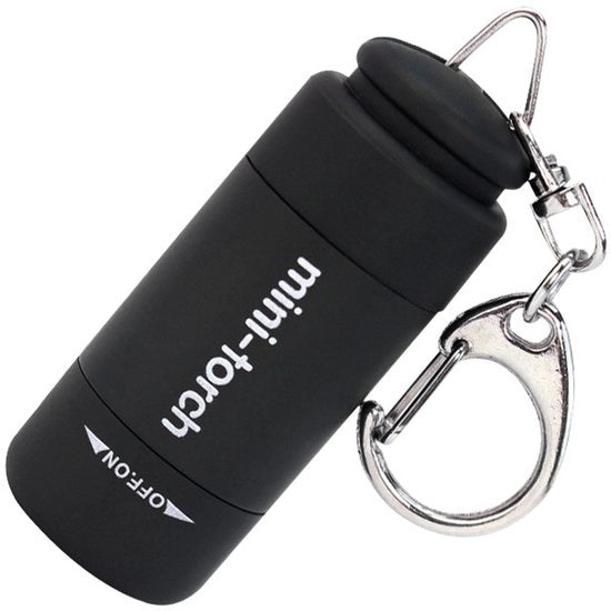 Mini Luce LED per Camping - Connetti con USB - Ricaricabile - Portatile - Impermeabile - Per attività all'aperto - Chiave a batterie ricaricabile Mini torcia LED - Nero