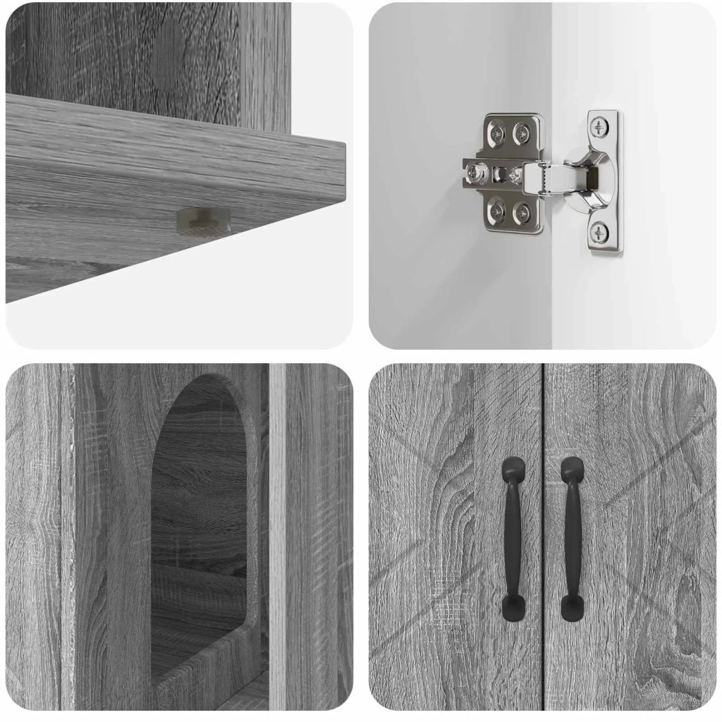 Casa per Gatti Grigio Sonoma 85 x 55 x 50 cm Legno multistrato