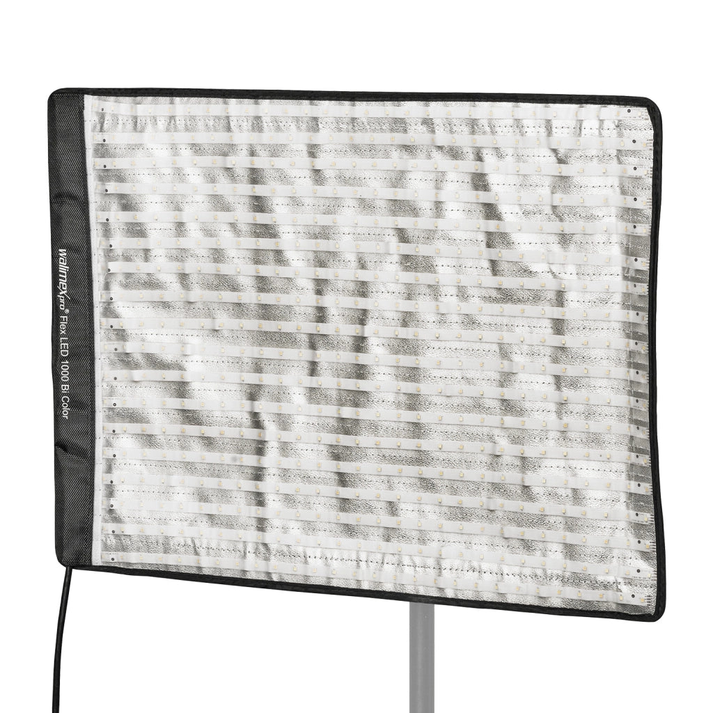 Flex LED 1000 Pannello luminoso a LED bicolor, illuminatori LED per fotografia 100 W, luce fotografica flessibile e dimmerabile con display e slot per batteria ricaricabile