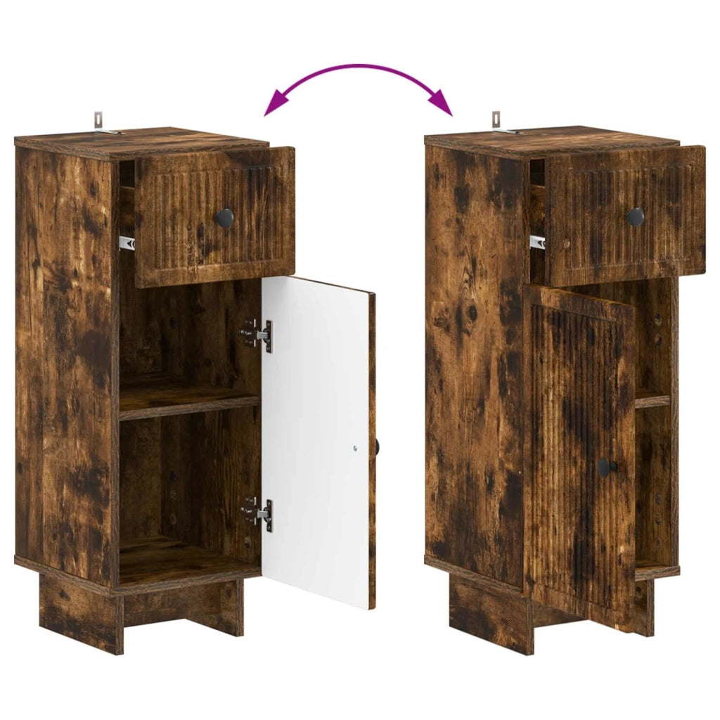 Set di Armadi da Bagno da 2 Pezzi EDE Rovere Fumo 3417986