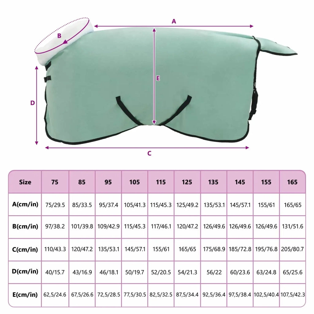 Coperta per Cavalli Verde scuro completo 95 cm Felpa in pile CFW4455423