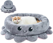 Mangiafuoco Ronde Cesta per Piccoli Cani, Cesta per Cani a forma di Octopode, 61 cm Cesta Ortopedica per Cani, Cesta lavabile per Piccoli Cani, Grigio