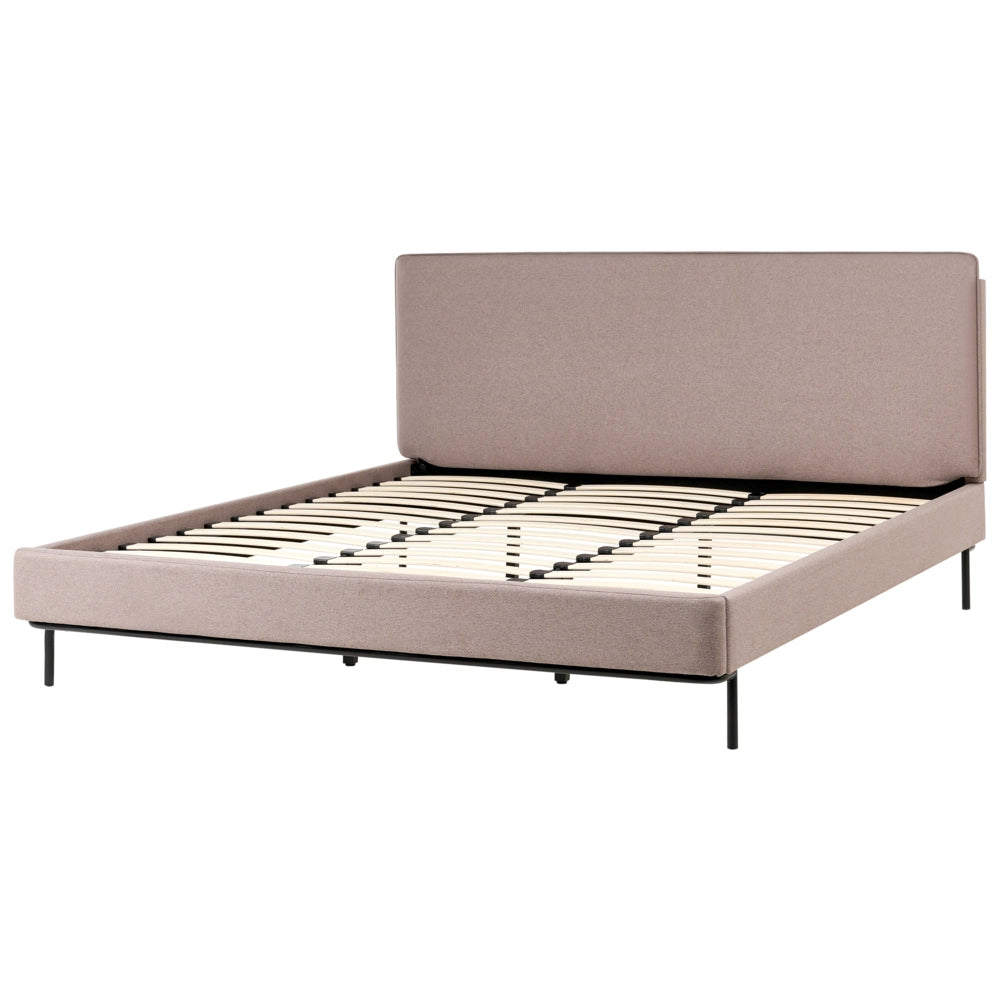 Letto matrimoniale in Tessuto moderno tortora con testiera e rete 180 x 200 cm Design Moderno
