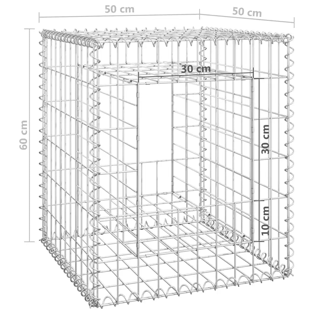 Cesti a Gabbione a Torre 2 pz 50x50x60 cm in Ferro 151267