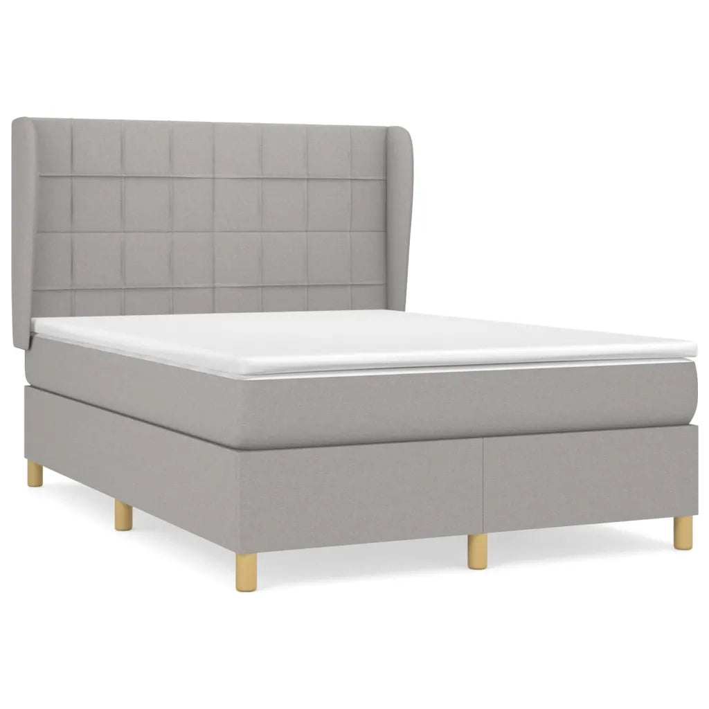 Giroletto a Molle con Materasso Grigio Chiaro 140x200cm Tessuto 3128525