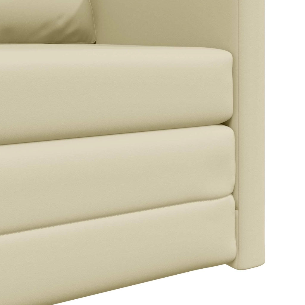 Divano letto 60cm Crema Pelle Artificiale 4106631