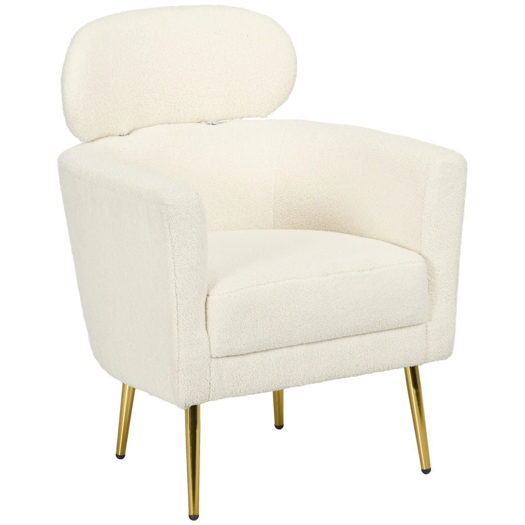 Poltrona Relax con Poggiatesta Regolabile e Poggiapiedi ¨C Minimal ¨C Cr¨¨me 71x65x90 cm