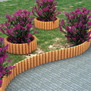 Bordura per Aiuola a Rotolo da 150 cm Alta 20 cm Bordo Flessibile in Legno Naturale [en.casa]