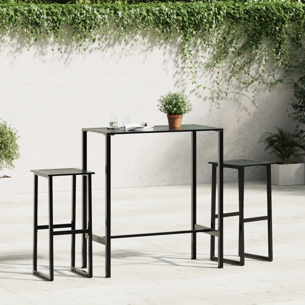 vidaXL Sgabelli da Bar 2pz Neri 38x38x80 cm Acciaio Verniciato Polvere