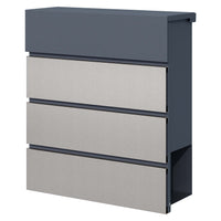 Toboli Cassetta postale con porta giornale, antracite e acciaio inox V64 montaggio a parete