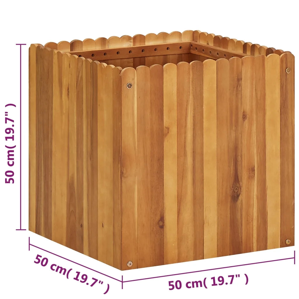 Letto Rialzato da Giardino-Fioriera da Giardino 50x50x50 cm Legno Massello di Acacia