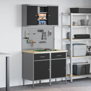 Set da lavoro da 8 pezzi in acciaio grigio