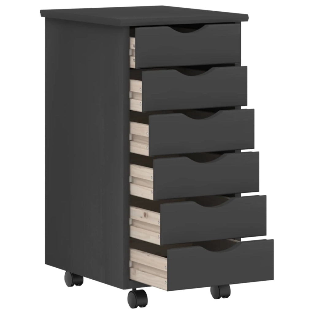 Set scrivania e mobiletto su ruote MOSS 2 pz Grigio 3438787