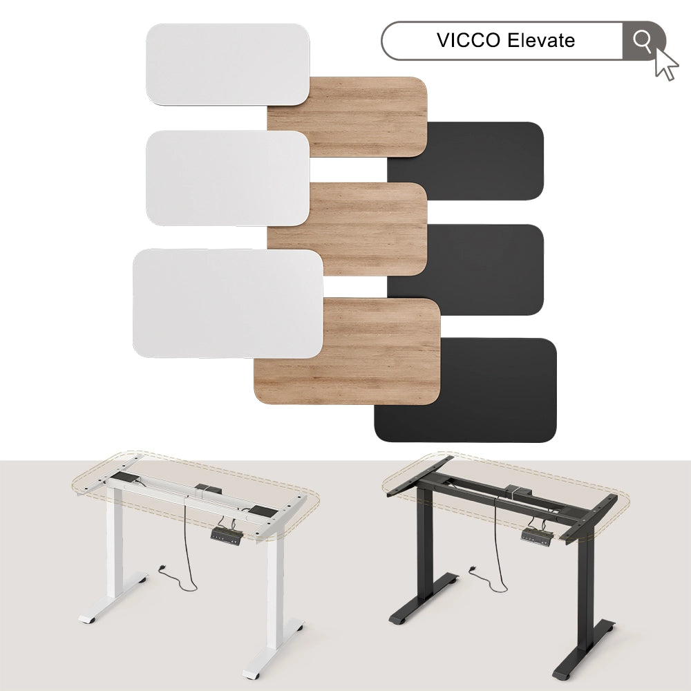 Vicco Scrivania Nero/bianco 140 x 80 cm 2 motori