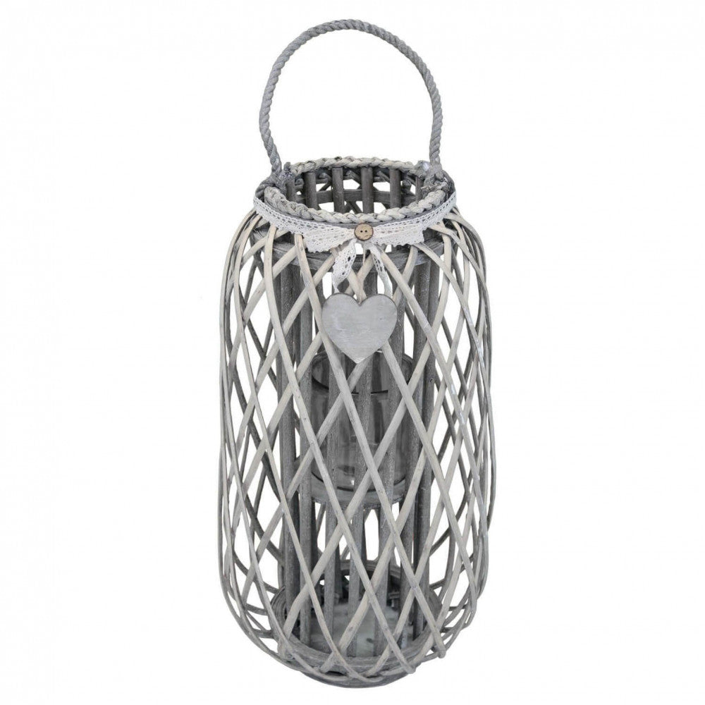 Lanterna Fabienne   in Vimini Grigio